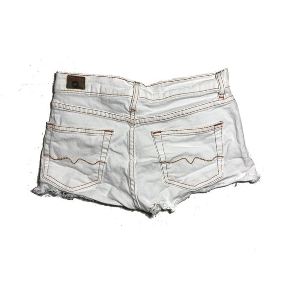 Red Engine Cutoff Distressed Shorts Denim Shorties - Picture 3 of 3